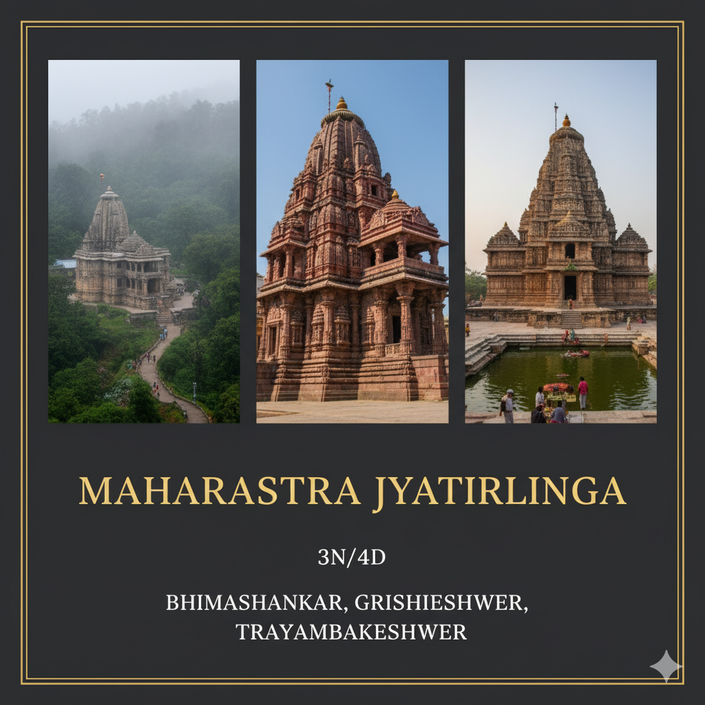 Maharashtra Jyotirlinga Tour (3N/4D) – Bhimashankar, Grishneshwar & Trimbakeshwar | 22/28/40 Seater Bus From Hyderabad