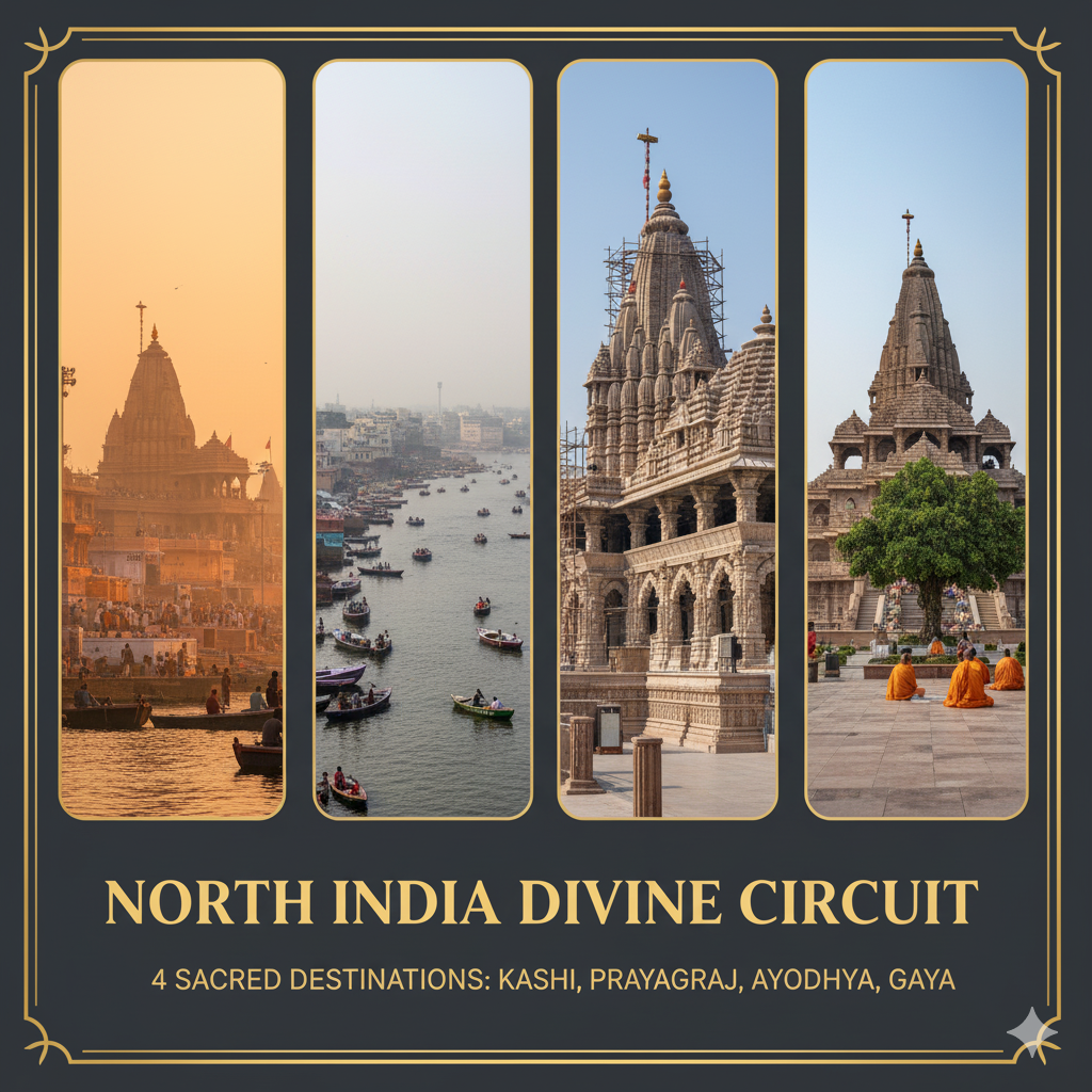 North India Divine Circuit Package – Kashi, Prayagraj, Ayodhya & Gaya Tour (22, 28, 40 Seater Bus from Hyderabad)
